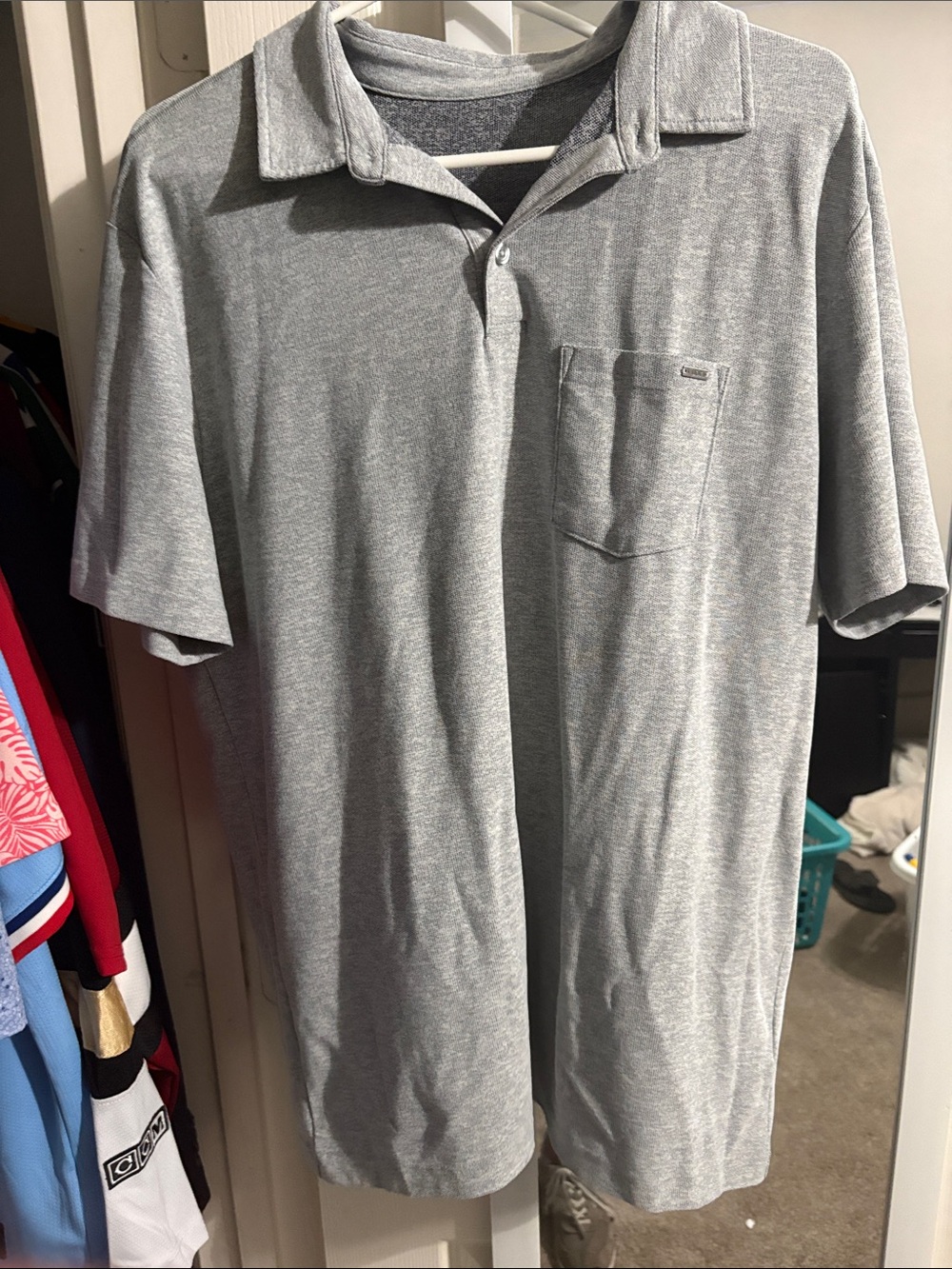 Men's Grey Pocket Polo Shirt - vuori